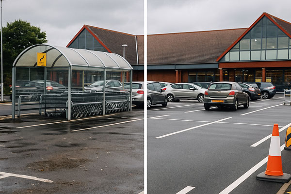 Car park cleaning in Haywards Heath using compliant methods and careful traffic management
