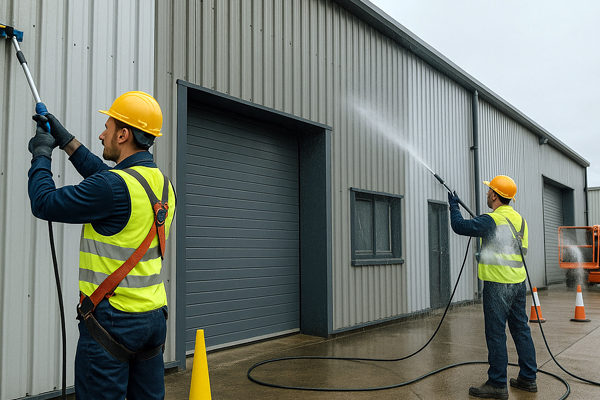 Before and after cladding cleaning results in Cumbernauld