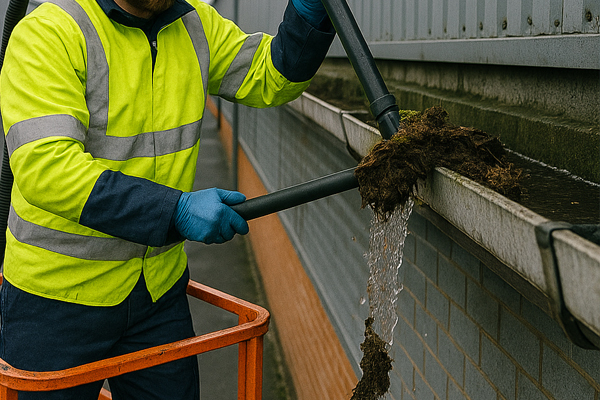 Commercial and industrial gutter cleaning in Redcar with safe access and photo reports